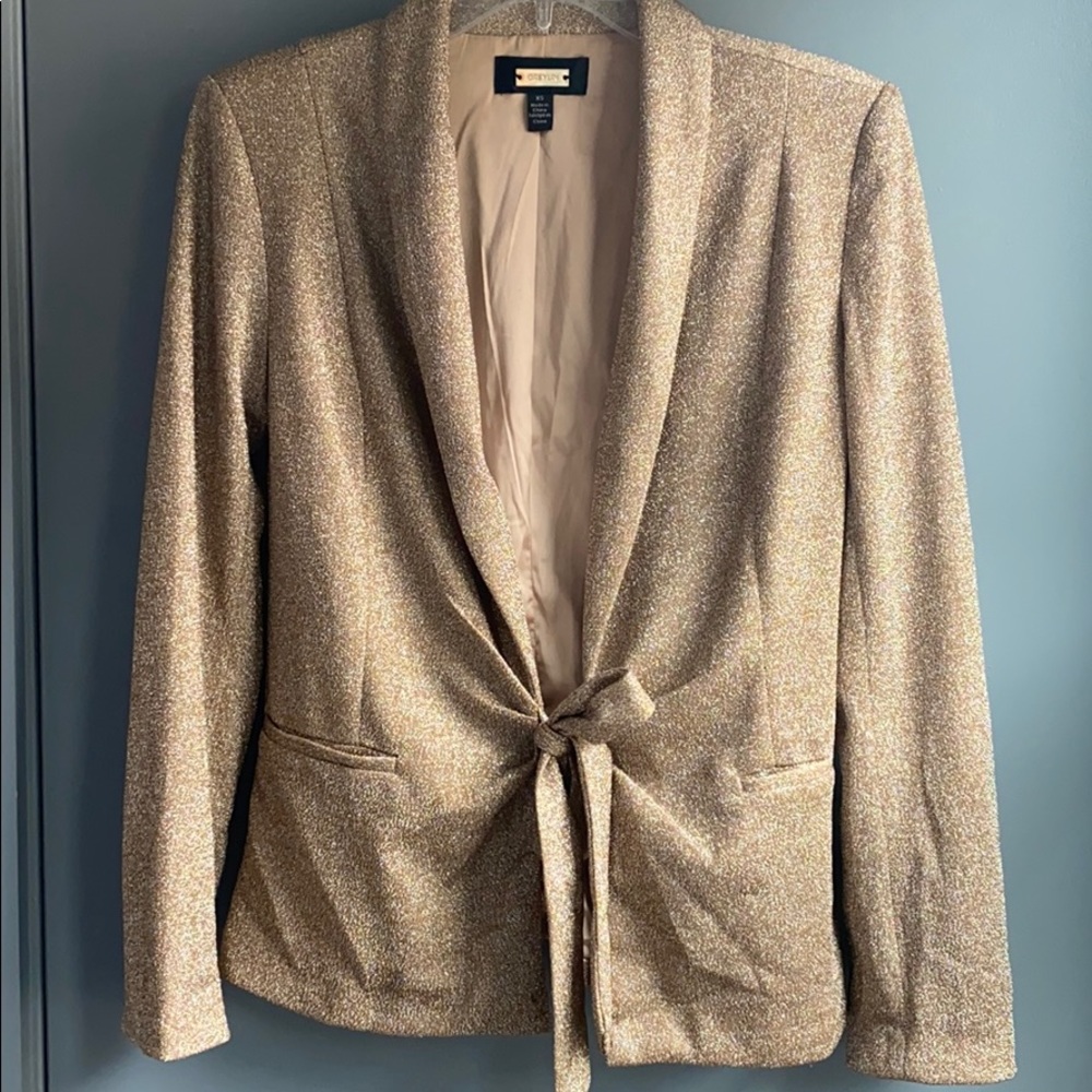 Anthropologie Greylin Sparkly Gold Blazer